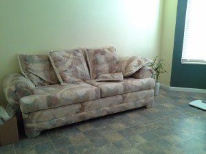 The love-seat. Don't be fool by the length, there are only two cushions. 