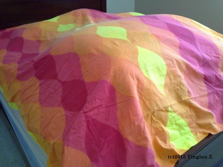 I have no clue where my mom got this sheet but I'm glad it's finally got a purpose