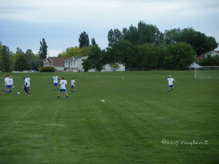 A random soccer match at the park